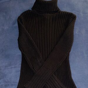 Calvin Klein Jeans Black Ribbed Turtleneck Sweater